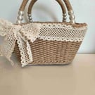 handmade hemp rope woven shopping basket