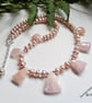 Designer Button Freshwater Culture Pearl & Morganite Sterling Silver Necklace 