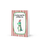 Candy Stripe Croc-ing Around the Christmas Tree Pun Greeting Card