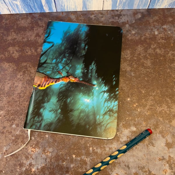 Notebook, Marine themed, A5 (ish), made from up-cycled and recycled materials.