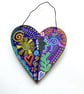 Up cycled wooden hand painted heart