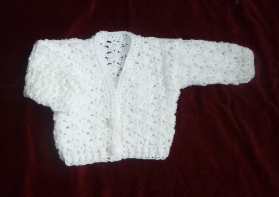 crochet baby lacy cardigan ( ref FA150 G3 )