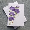 greetings card hand painted floral original art ( ref F 336)