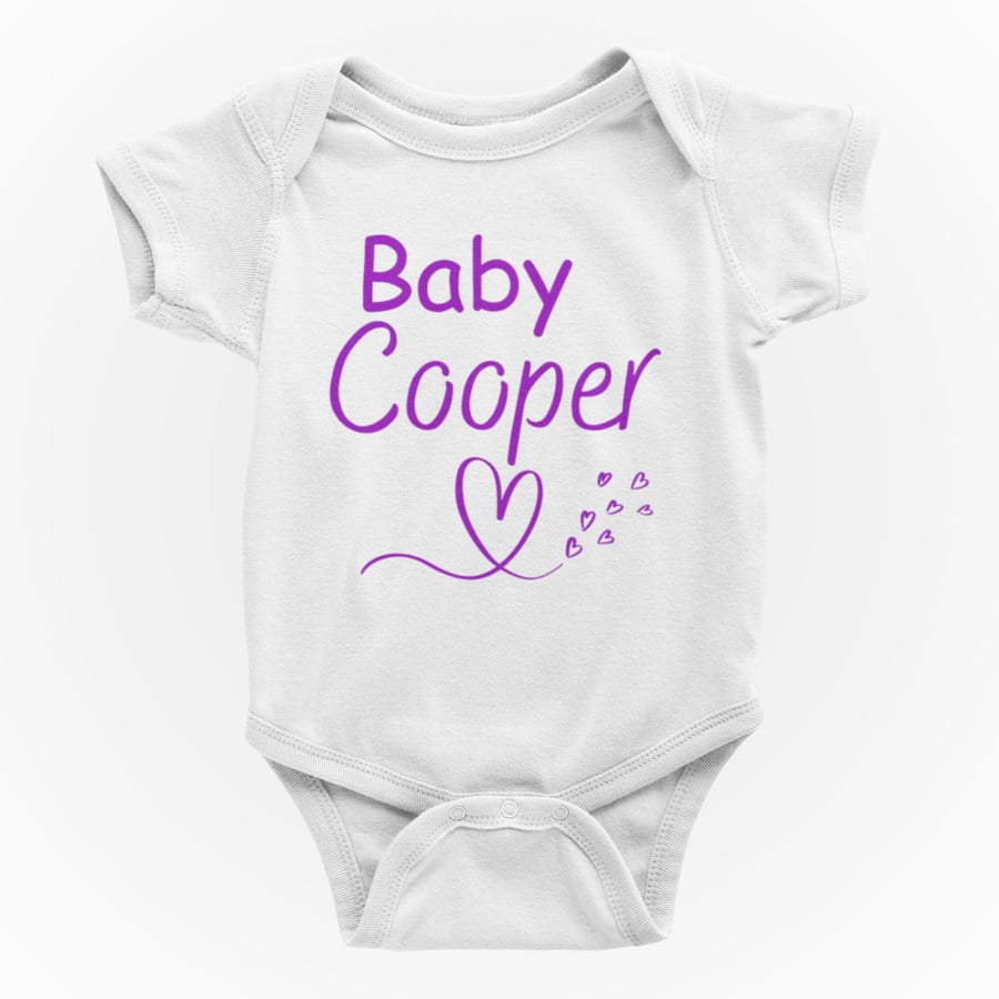 Personalised Shortsleeve Baby Grow -- Baby ( surname) 