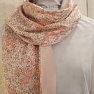 Liberty of London Print Long Scarf.Cotton Tana Lawn and Velvet  