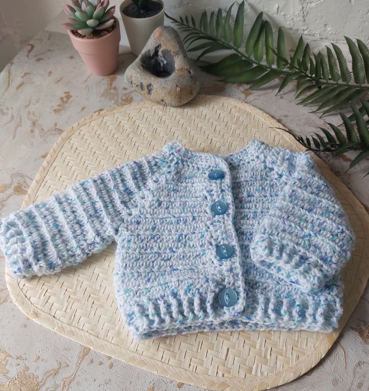 Perfectly Imperfect Crochet Cardigan Size Newborn