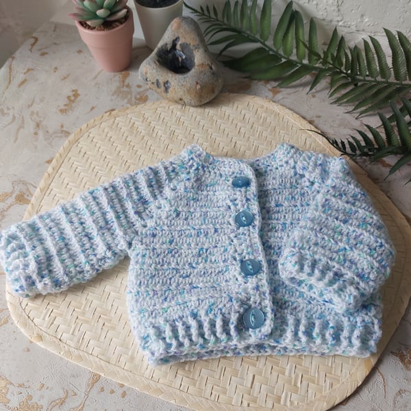 Perfectly Imperfect Crochet Cardigan Size Newborn