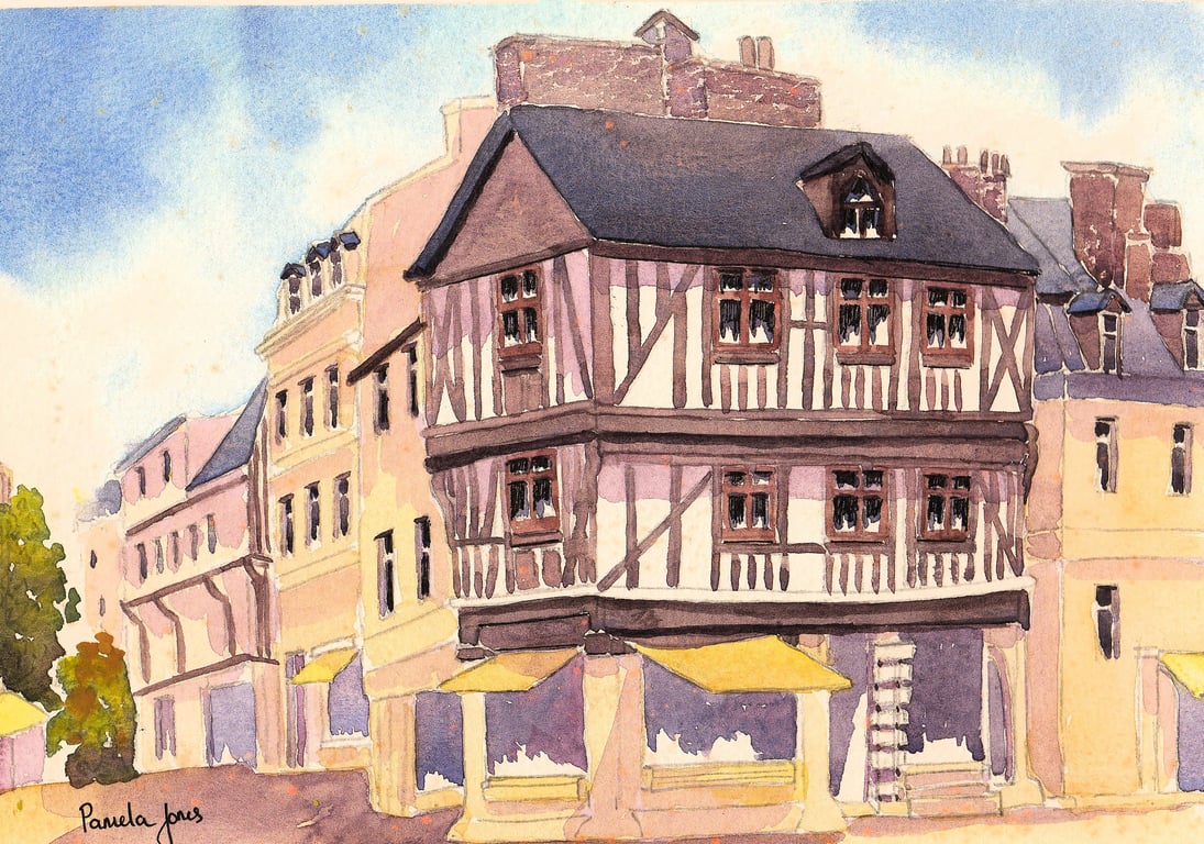 Dinan, Brittany, France, Original Watercolour, in 14 x 11'' Mount