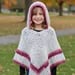 Kids Crochet Poncho Oatmeal Hooded Cape - Image 4