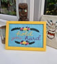 'Hold You Hard' Hand Embroidered Floral Framed Wall Art – 6x4 Inch - Image 1