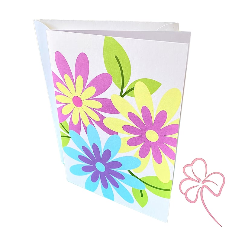 Flower Power Blank Greetings Card