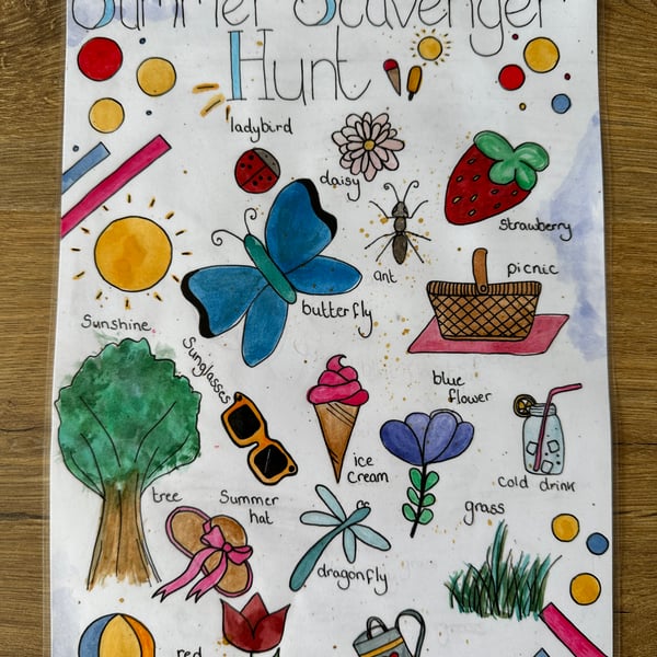 Hand Painted Children's Scavenger Hunt - Summer