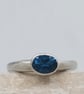 Hand Forged London Blue Topaz Sterling Silver Ring - Size M - Image 5