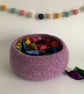 FELTED 'FUSSPOT' BOWL, desk tidy  . Lilac .Purple . Home decor. - Image 2