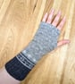 Nordic Grey Wrist Warmers Upcycled from Wool Mix Jumpers - Image 9