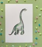 Diplodocus,  dinosaur art print, watercolour galaxy  - Image 5