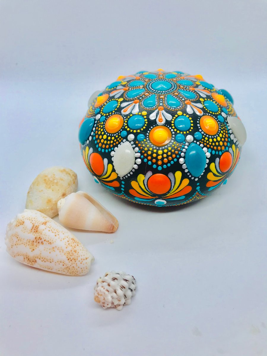 “Mardi Gras” Mandala Stone