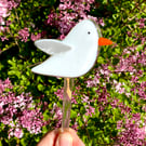 Fused glass seagull garden stake plant pot decoration sun catcher  