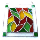 Leaves Stained Glass Suncatcher Handmade Bordered