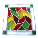 Leaves Stained Glass Suncatcher Handmade Bordered
