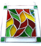 Leaves Stained Glass Suncatcher Handmade Bordered - Image 1
