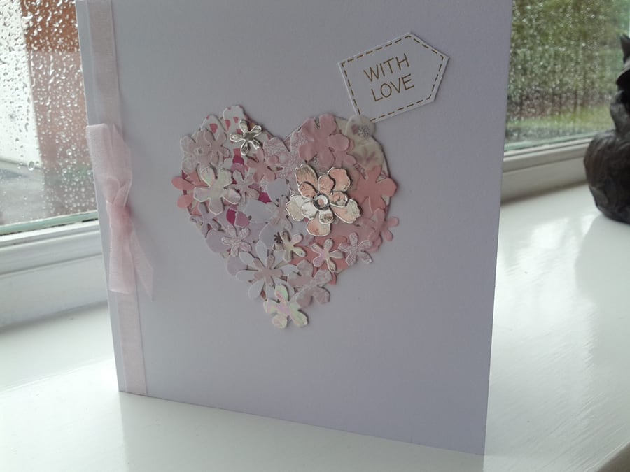 With love Daisy heart card