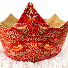William Morris Christmas Party Crown, Reusable fabric Xmas Cracker Hat