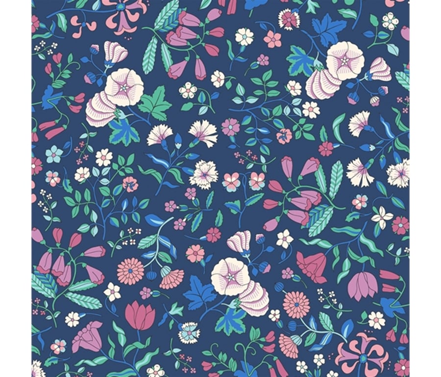 Liberty Fabric - Midnight Garden - Wildflower Field