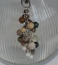 Natural stone bag charm with rock crystal