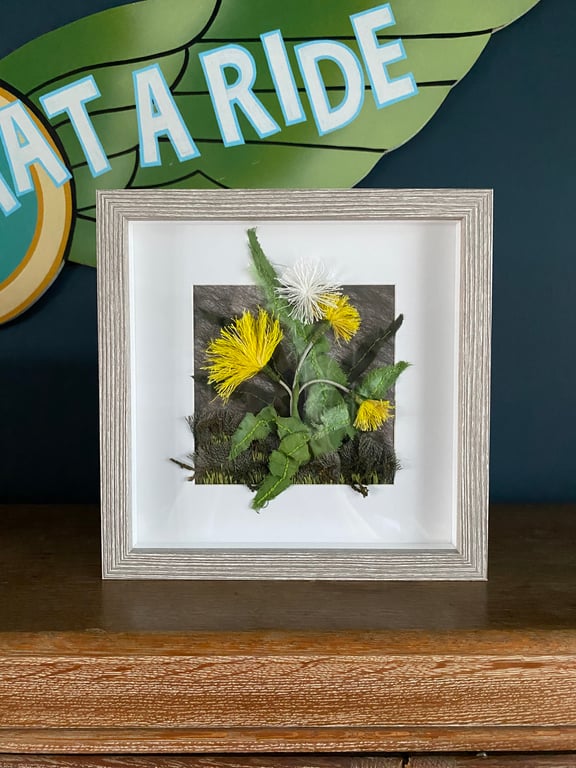 Dandelion Embroidery Textile Painting Flowers Countryside