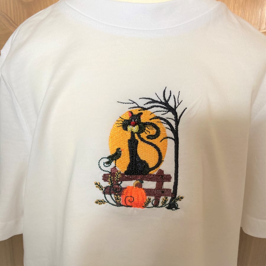 Child's embroidered Halloween t shirt to fit age 3 - 4 years