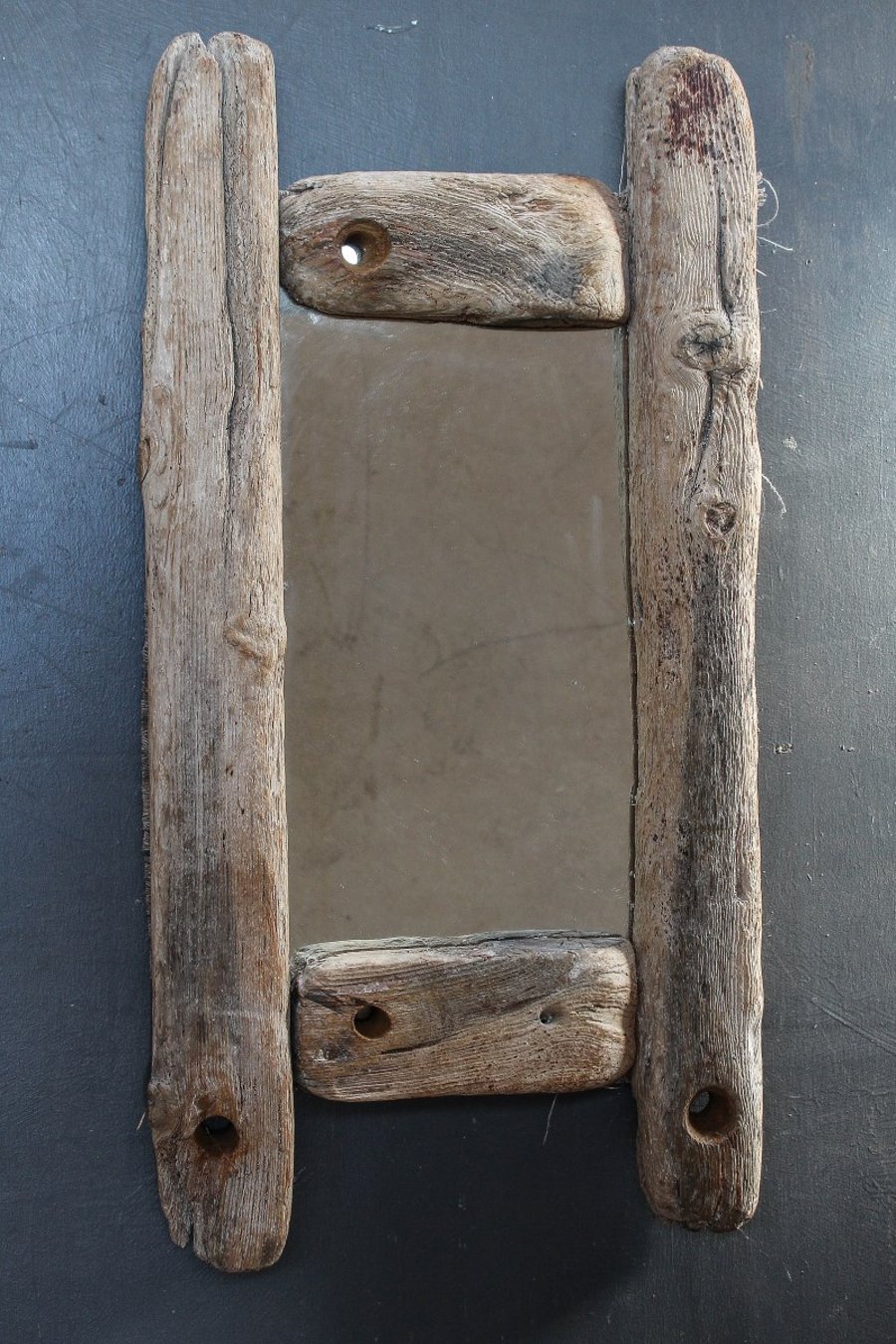 Bleached smooth Driftwood Mirror,Drift Wood Mirror,Driftwood Mirrors Cornwall UK