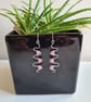925 Silver & Pink Glass Cat Eye Dangle Earrings Earings Gift Jewellery Jewelry - Image 9