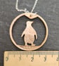 Upcycled penny coin penguin pendant - Image 3