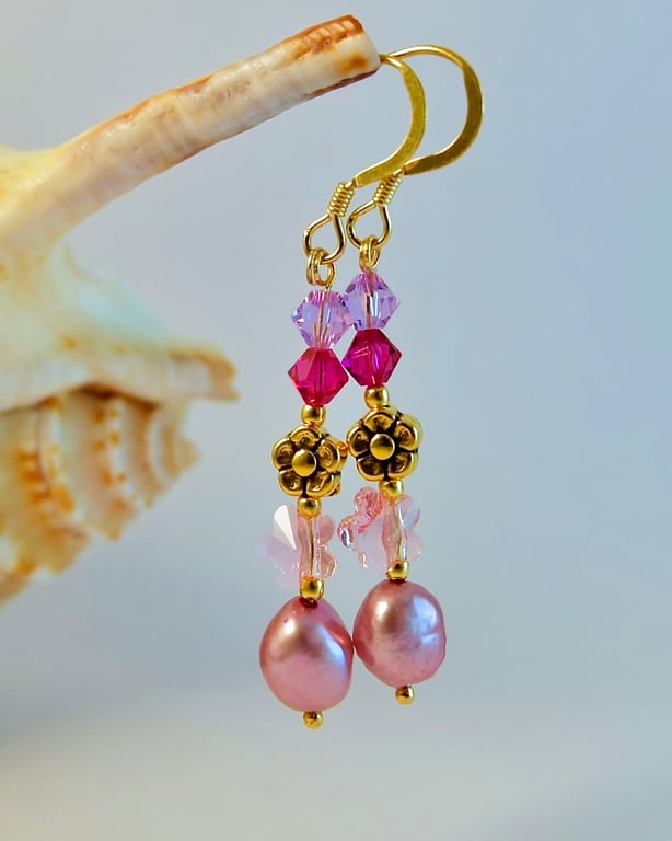 Pearl And Crystal Bracelet, Earrings, Anniversary, Mother's Day Gifts For Her