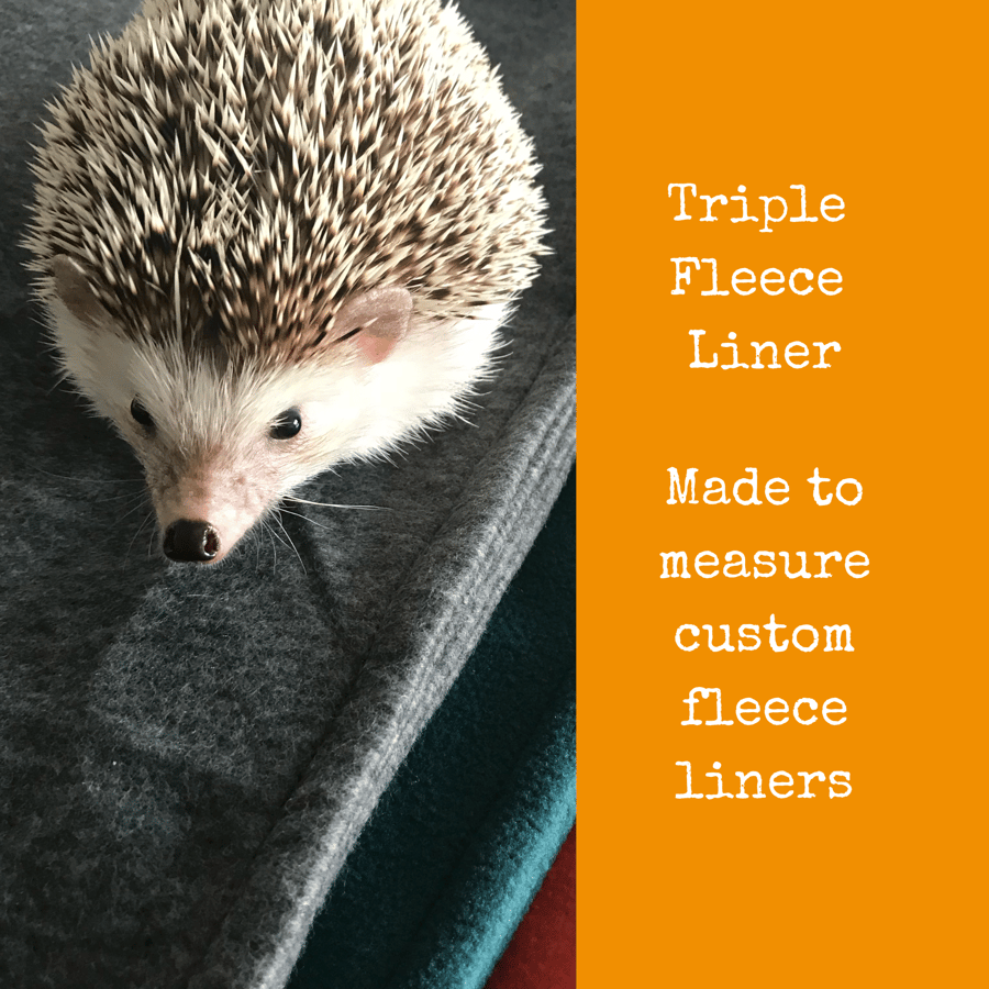 Custom size TRIPLE fleece cage liner for hedgehogs and guinea pigs. 