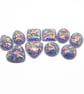 10 Lilac Resin Handmade Cabochons with Gold Holographic Glitter - Image 2
