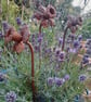 Handmade Rusty Metal Flower Garden Ornament Cottage Garden Plant Stake Daffodil - Image 2