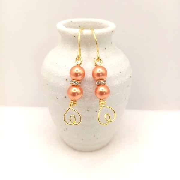 Love Heart Drop Earrings - Choice of Colours - Bridesmaid Gift