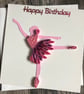 Handmade quilled ballerina card