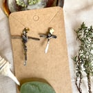 Contemporary ‘Crusade, medieval' Themed Cross Silver Earrings 