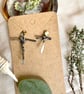 Contemporary ‘Crusade’ Themed Cross Silver Earrings 