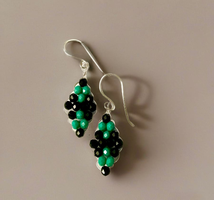 Earrings- Vibrant Faceted Crystal Beads Boho style, Birthday, Freepost