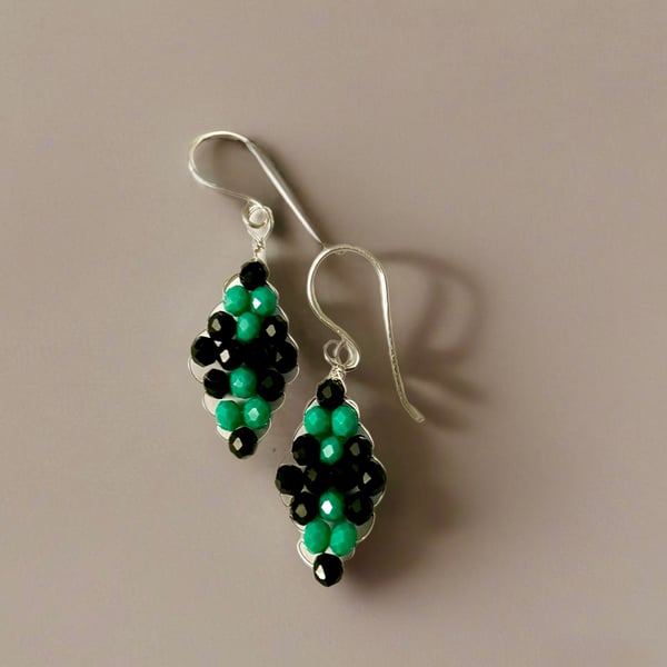 Earrings- Vibrant Faceted Crystal Beads Boho style, Birthday, Freepost