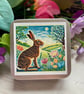 Hare Spring storage tin square buttons, stitch markers, beads, knitting, sewing - Image 2