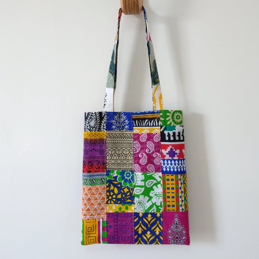 Indian Hand Block Print Fabric Cotton Tote Bag