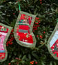 Christmas Stocking Decorations patchwork green. - Image 1