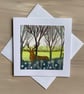 Red deer stag card hand painted