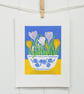 Crocus bowl - Limited edition Linocut Print - Image 3