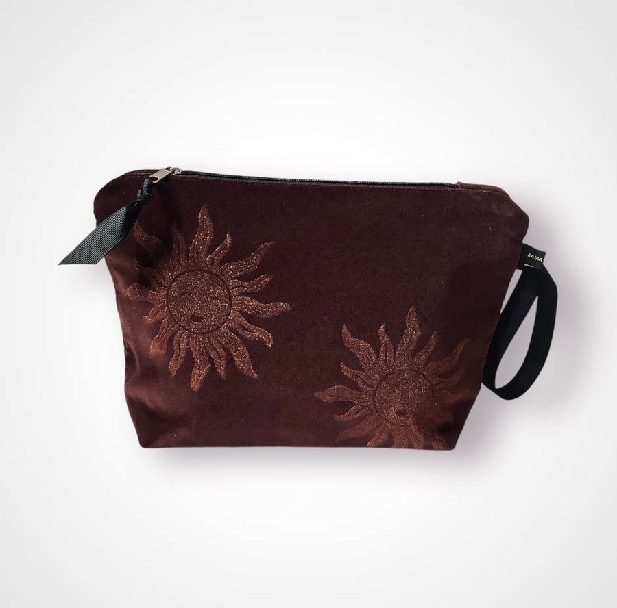 Chocolate Sun Velvet Makeup Bag